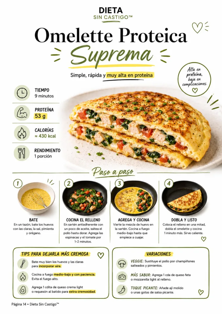Receta real Omelette Proteica Suprema