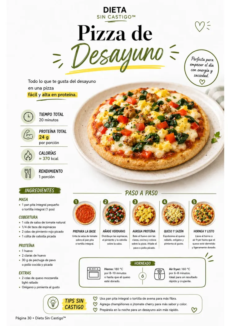 Receta real Pizza de Desayuno